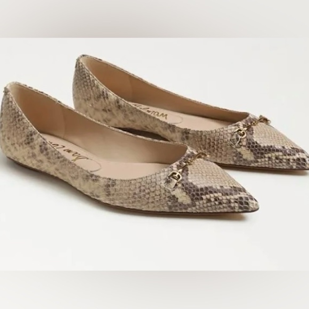 Classic Pointed Toe Flats Sam Edelman Snakeskin ballet flats leather Women ‘s 9